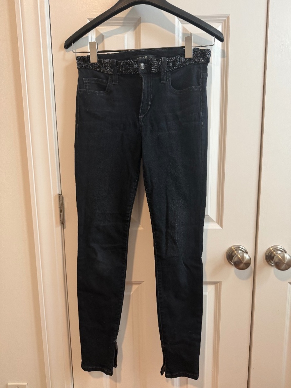 Joes skinny ankle jeans with embellished belt, size 26
